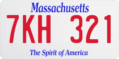 MA license plate 7KH321