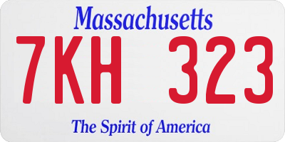 MA license plate 7KH323
