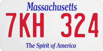 MA license plate 7KH324