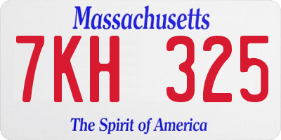 MA license plate 7KH325