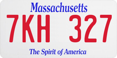 MA license plate 7KH327