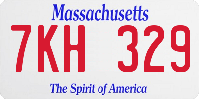 MA license plate 7KH329
