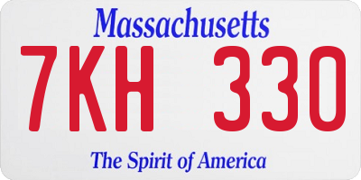 MA license plate 7KH330