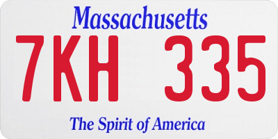 MA license plate 7KH335