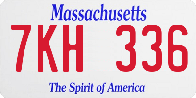 MA license plate 7KH336
