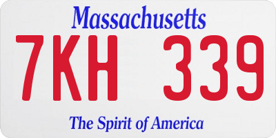 MA license plate 7KH339
