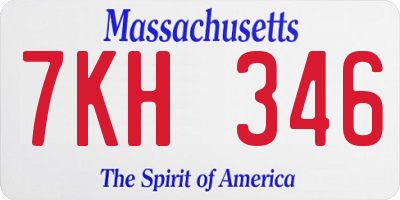 MA license plate 7KH346
