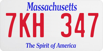 MA license plate 7KH347