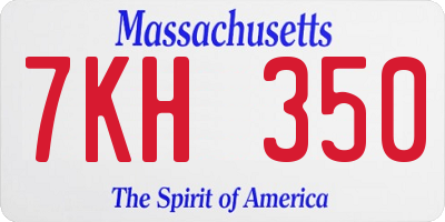 MA license plate 7KH350