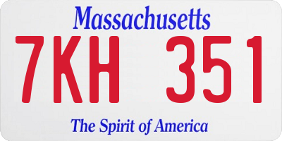 MA license plate 7KH351