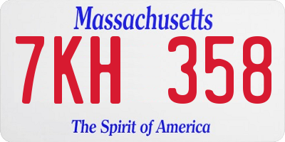 MA license plate 7KH358
