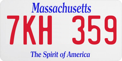 MA license plate 7KH359