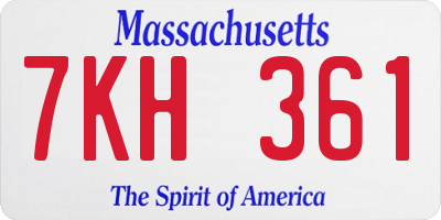 MA license plate 7KH361