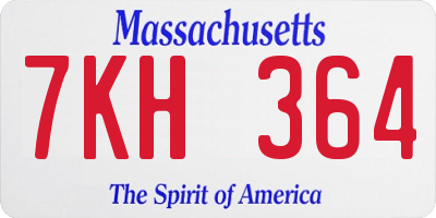 MA license plate 7KH364