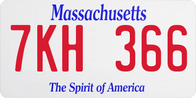 MA license plate 7KH366
