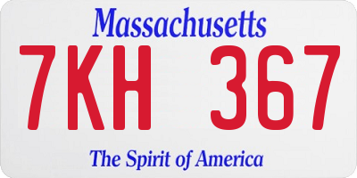 MA license plate 7KH367