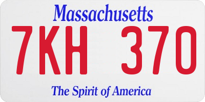 MA license plate 7KH370