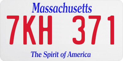 MA license plate 7KH371