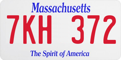 MA license plate 7KH372