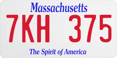 MA license plate 7KH375