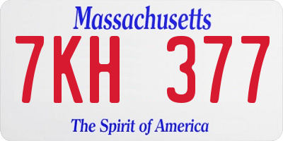 MA license plate 7KH377