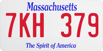 MA license plate 7KH379