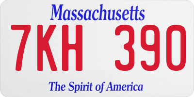 MA license plate 7KH390