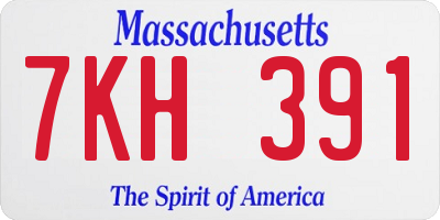 MA license plate 7KH391