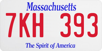 MA license plate 7KH393