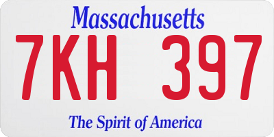 MA license plate 7KH397