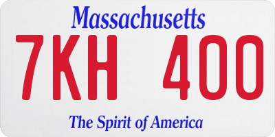 MA license plate 7KH400