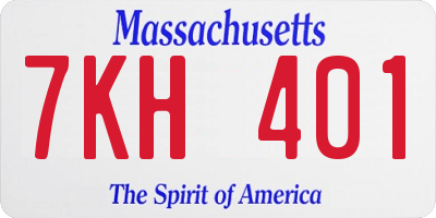 MA license plate 7KH401