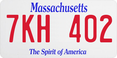 MA license plate 7KH402