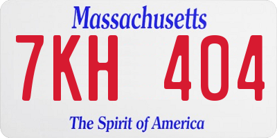 MA license plate 7KH404