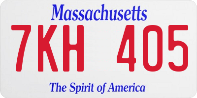 MA license plate 7KH405