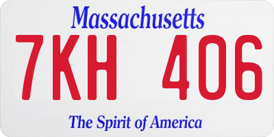 MA license plate 7KH406