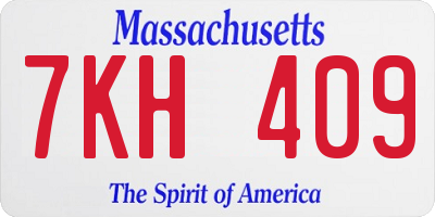 MA license plate 7KH409