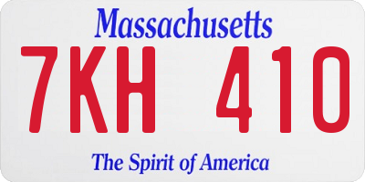 MA license plate 7KH410