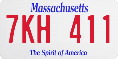 MA license plate 7KH411