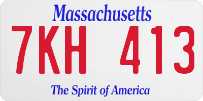 MA license plate 7KH413