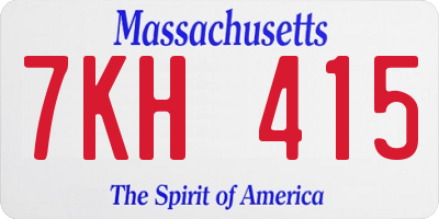 MA license plate 7KH415
