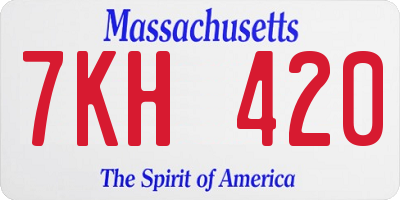 MA license plate 7KH420