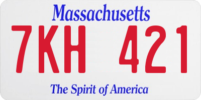 MA license plate 7KH421