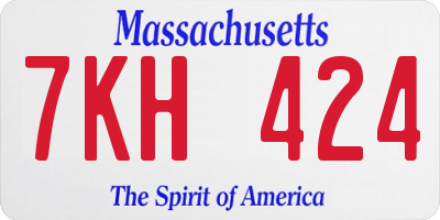 MA license plate 7KH424