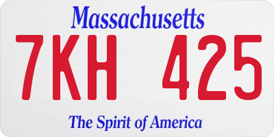 MA license plate 7KH425