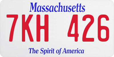 MA license plate 7KH426