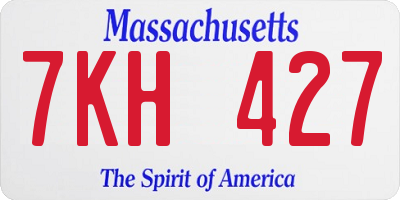 MA license plate 7KH427
