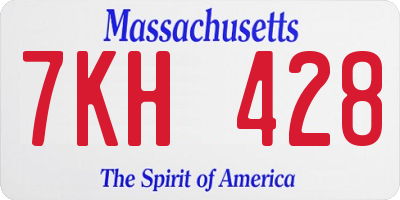 MA license plate 7KH428