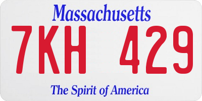 MA license plate 7KH429