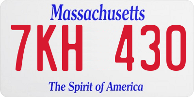 MA license plate 7KH430